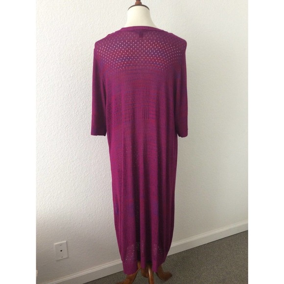 Torrid Plus Cardigan Sweater Duster Striped Stretch Knit - Picture 6 of 11